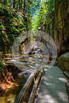 Flume Gorge in Franconia Notch State Park, New Hampshire