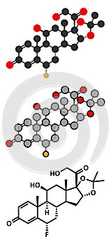 Flunisolide corticosteroid drug molecule