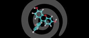 Fluorescein molecular structure isolated on black