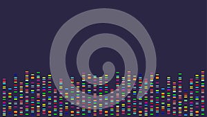 fluorescent DNA sequencing data 2 above PCR bands in bright colors