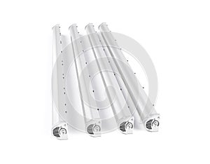 Fluorescent lamp 3d render on a white background