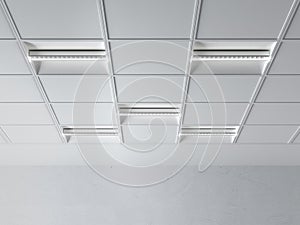 Fluorescent lamp on the ceiling