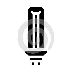 fluorescent light bulb glyph icon vector illustration