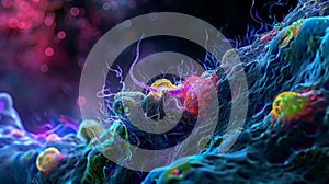 A fluorescent microscope image showcasing the activation of caspase3 a key enzyme involved in the exeion of apoptosis