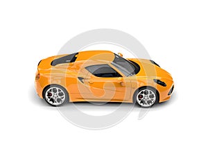 Fluorescent orange modern sports car - side view