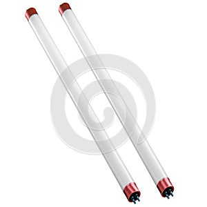 Fluorescent tube compact lamps isolated