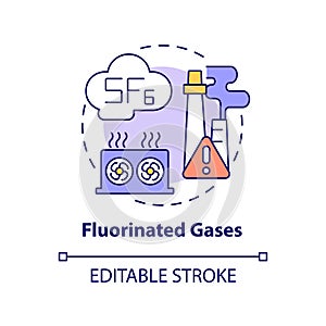 Fluorinated gases concept icon