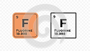 Fluorine, chemical element of the periodic table vector