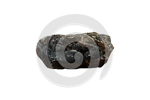 Fluorite rock, mineral stone isolated on white background. a halide mineral.