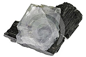 Fluorite on wolframite