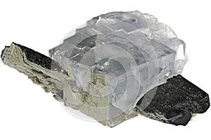 Fluorite on wolframite