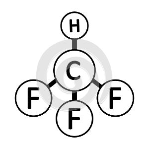 Fluoroform gas molecule icon