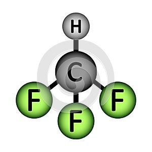 Fluoroform gas molecule icon