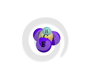 Fluoroform molecule isolated on white