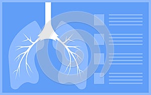 Fluorography concept vector. Pulmonary fibrosis, pleurisy, tuberculosis, pneumonia illustration for website, header. Lung