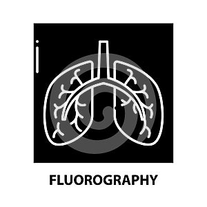 fluorography icon, black vector sign with editable strokes, concept illustration