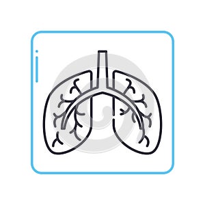 fluorography line icon, outline symbol, vector illustration, concept sign