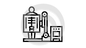 fluoroscopy radiology line icon animation