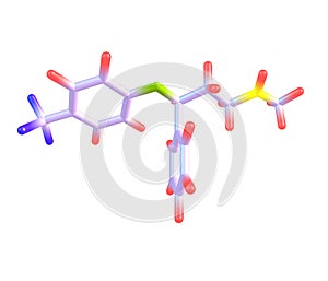 Fluoxetine molecule isolated on white