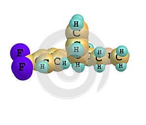 Fluoxetine molecule isolated on white