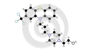 fluphenazine molecule, structural chemical formula, ball-and-stick model, isolated image phenothiazines