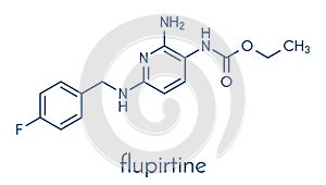 Flupirtine analgesic drug molecule. Skeletal formula.