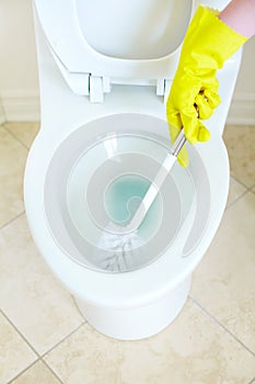 Flush toilet. Cleaning photo