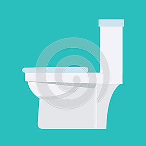 Flush toilet vector icon. Sanitation procelain fixture symbol wi