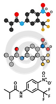 Flutamide prostate cancer drug (anti-androgen) molecule