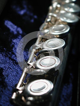 Flute on blue photo