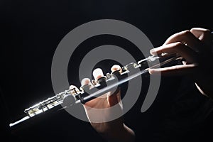 Flute musical hands.