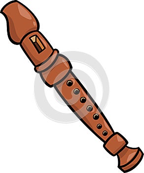 Flute musical instrument cartoon
