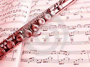 Flute musical instrument & score