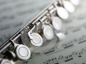 Flute on musical score
