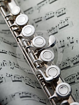 Flute on musical score
