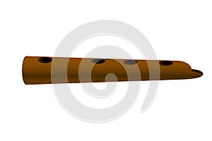 Flute pipe music on white background vector