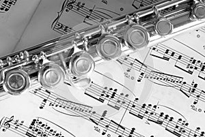 Flute on Sheet Music