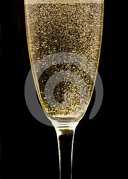 Flute with sparkling champagne