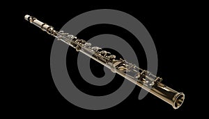 Flutes classical orchestra musical instrument closeup isolated