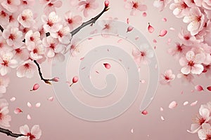 fluttered cherry blossoms petals background