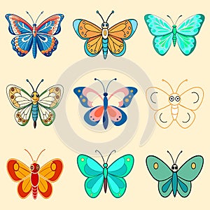 Fluttering Beauty: Butterfly Vector Art.