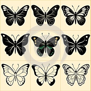 Fluttering Beauty: Butterfly Vector Art.