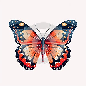 A fluttering butterfly on white background a reminder of the fragility of life