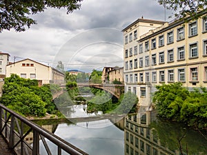 The Fluvia river in the city of Olot