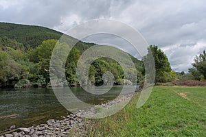 Fluvial beach formed by the river Sil photo