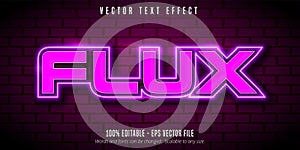 Flux text, neon style editable text effect photo
