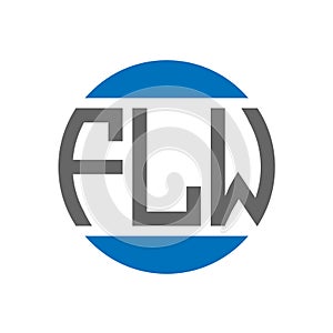 FLW letter logo design on white background. FLW creative initials circle logo concept. FLW letter design