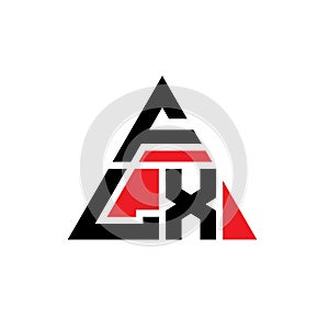 FLX triangle letter logo design with triangle shape. FLX triangle logo design monogram. FLX triangle vector logo template with red photo