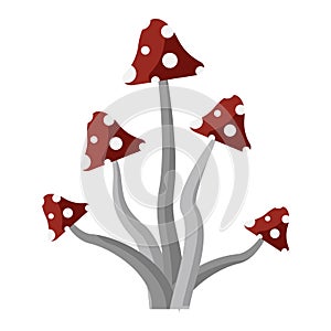 Fly Agaric Witchery Mushrooms Flat Style Icon
