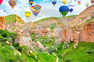 Fly of air balloons in Unique natural place - Cappadocia , Turkiye